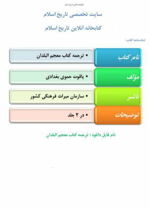 دانلود رایگان کتاب معجم البلدان با فرمت pdf